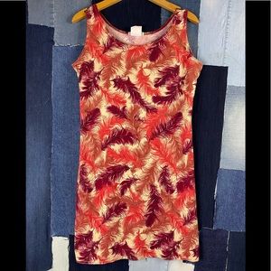 Vintage Aphamea Sleeveless Fall Leaf Dress